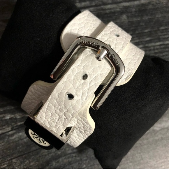 Rustic Cuff White and Silver Bracelet - Picture 12 of 13